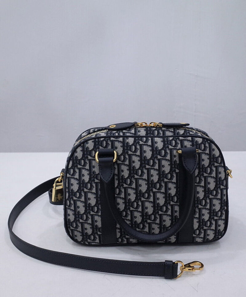 Christian Dior Medium D-Vibe Bowling Bag Dark Blue